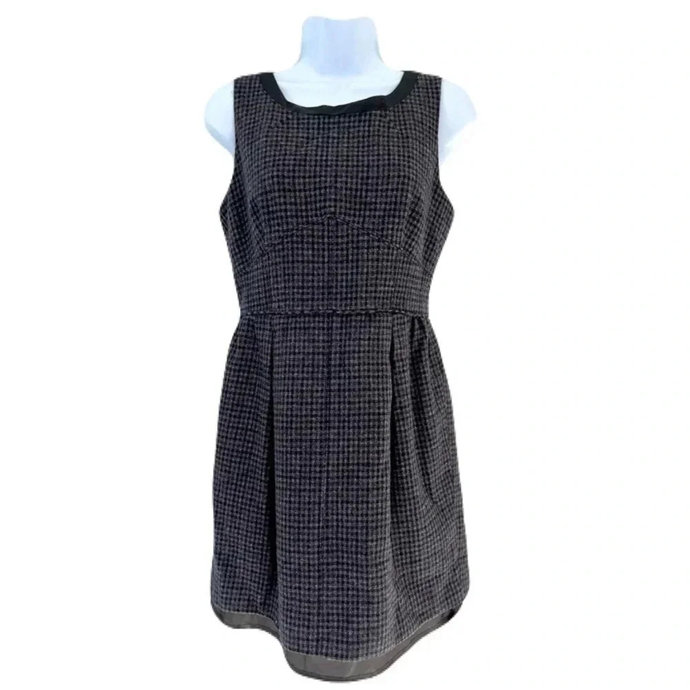 J. Crew/ Midi dress/  Wool/ Checkered pattern/ Lining/ Size US 4